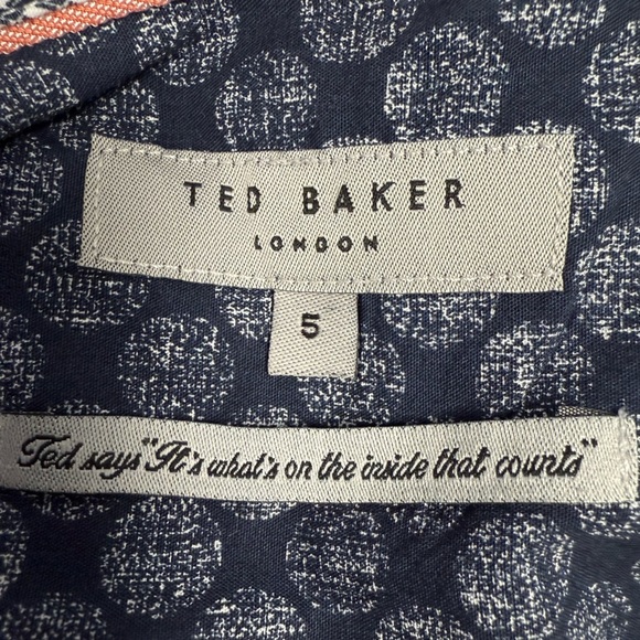 Ted Baker Ramseys Button Down Shirt Men’s XL (Ted 5) Blue Palm Leaf Flip Cuff - Picture 8 of 11